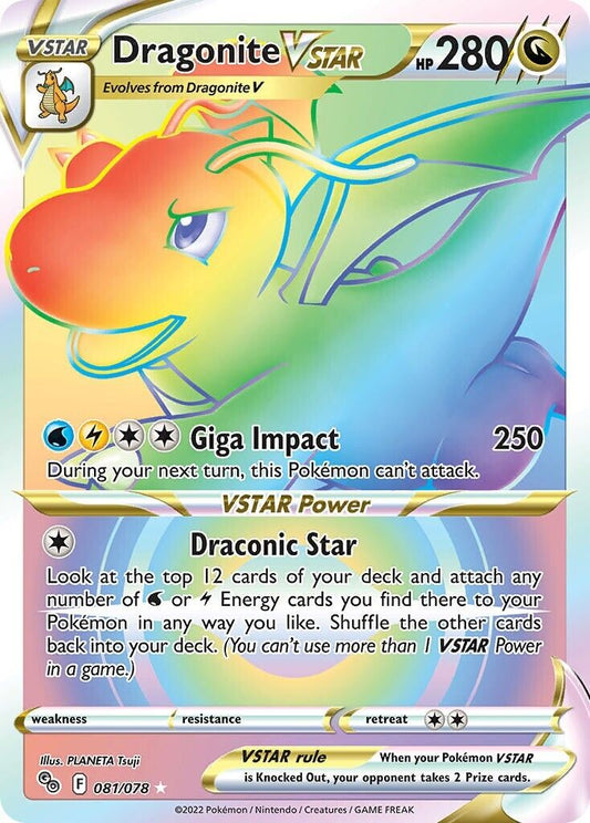 Dragonite VSTAR 081/078 Pokemon GO Secret Rare Pokemon Card Mint/NM