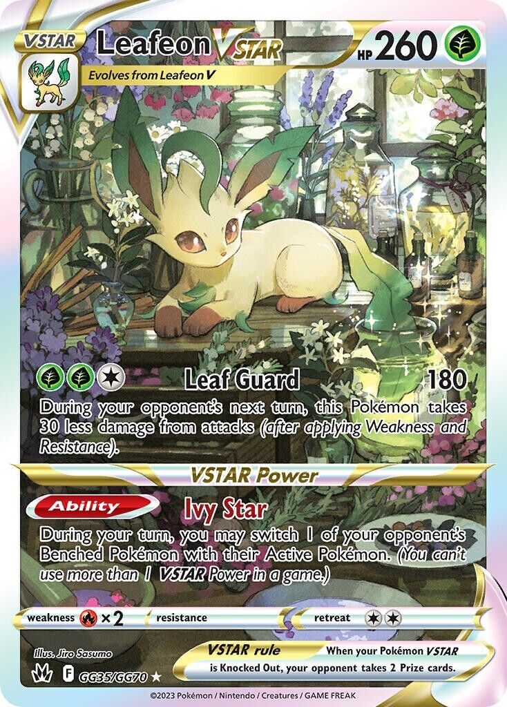 Leafeon VSTAR GG35/GG70 Crown Zenith Galarian Gallery Pokemon Card Mint/NM