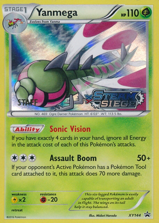 Yanmega Staff XY144 Steam Siege Black Star Promo Holo Pokemon Card NM