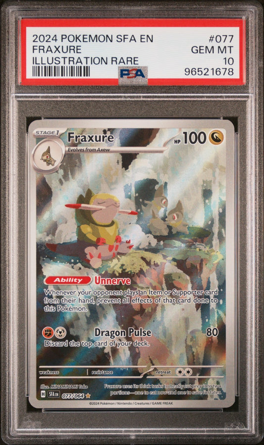 Fraxure 077/064 Illustration Rare card from Shrouded Fable set PSA 10 graded