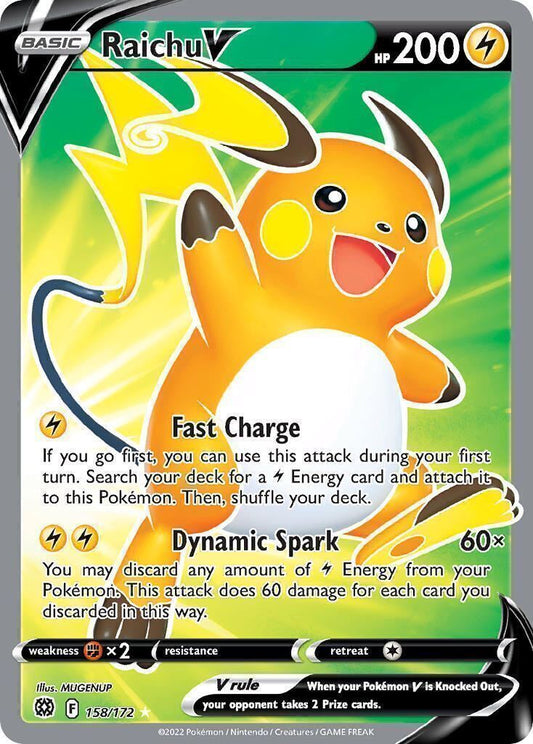 Raichu V 158/172 Brilliant Stars Full Art Pokemon Card Mint/NM