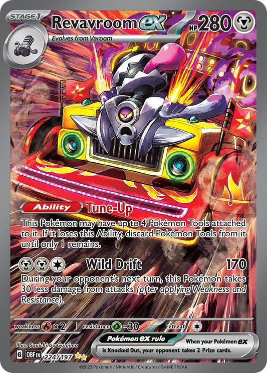 Revavroom ex 224/197 S&V Obsidian Flames Illustration Rare Pokemon Card Mint/NM