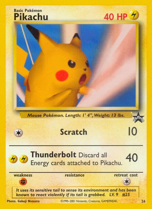 Snap Pikachu 26 Black Star Promo Pokemon Card NM WOTC