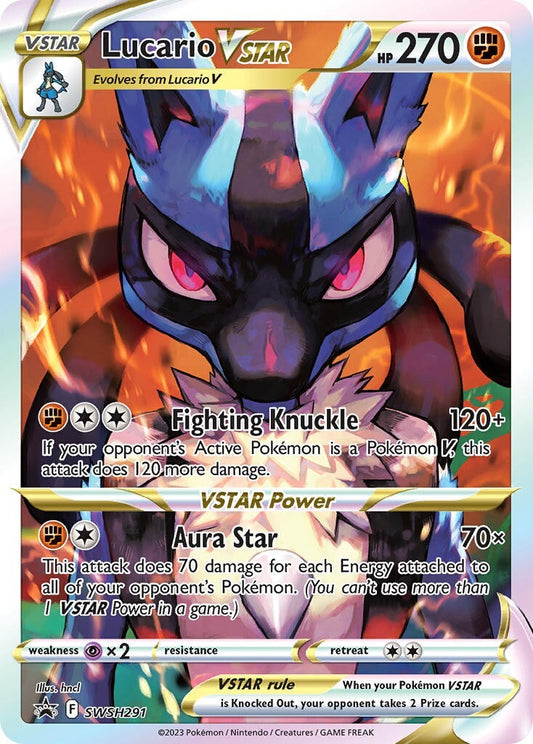 Lucario VSTAR SWSH291 Crown Zenith Full Art Black Star Promo Pokemon Card NM
