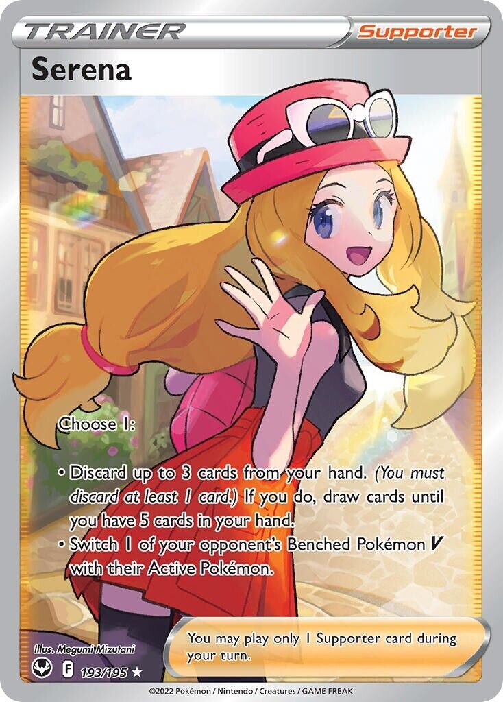 Serena 193/195 Silver Tempest Full Art Trainer Pokemon Card Mint/NM