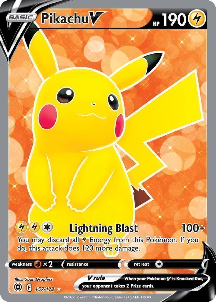 Pikachu V 157/172 Brilliant Stars Full Art Pokemon Card Mint/NM