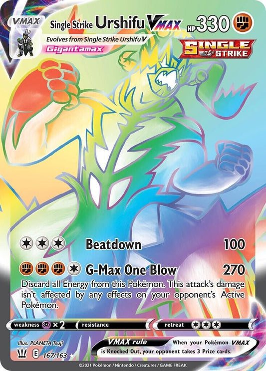 Single Strike Urshifu VMAX 167/163 Battle Styles Secret Rare Pokemon Card NM