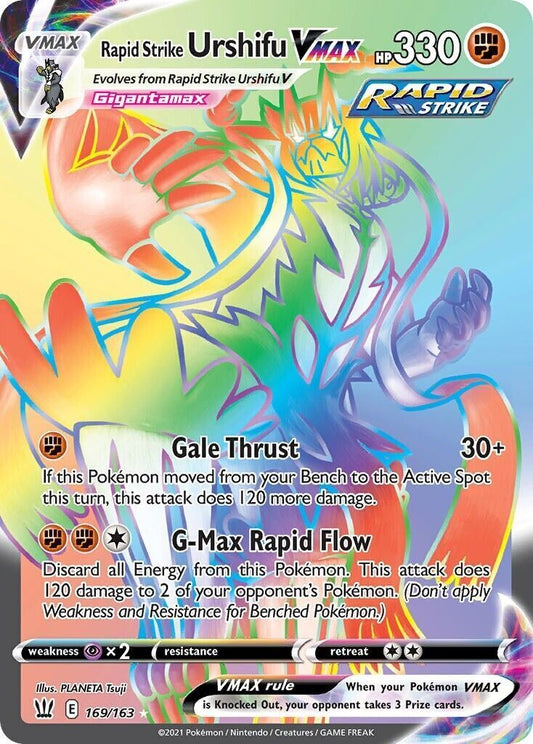 Rapid Strike Urshifu VMAX 169/163 Battle Styles Secret Rare Pokemon Card Mint/NM