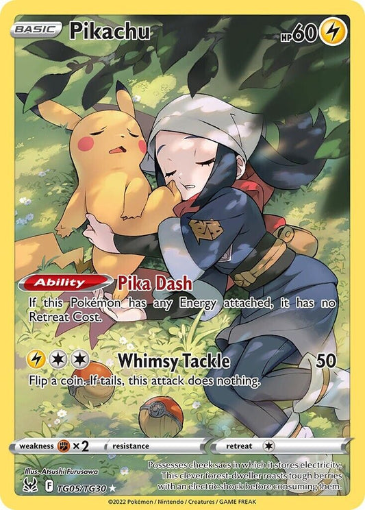 Pikachu TG05/TG30 Lost Origin Full Art Pokemon Card NM