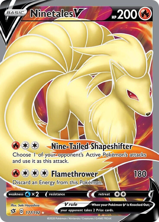 Ninetales V 177/192 Rebel Clash Full Art Pokemon Card Mint/NM