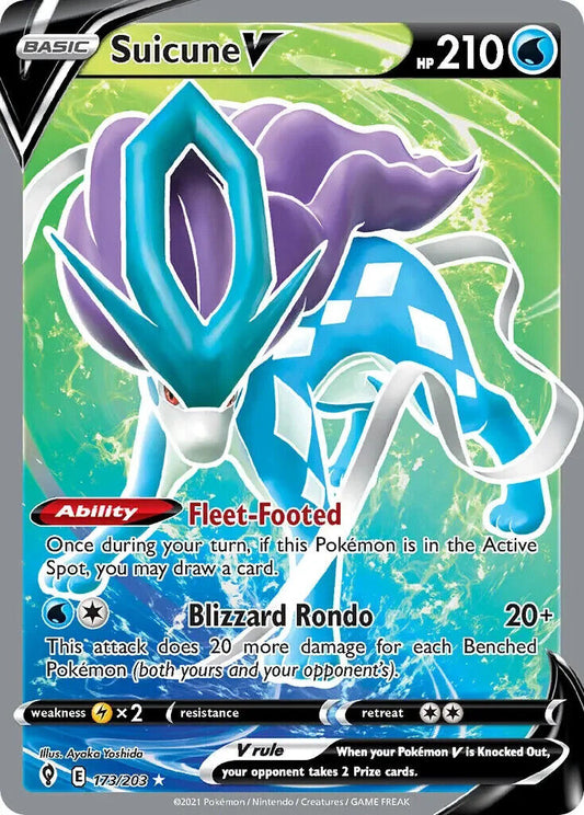 Suicune V 173/203 Evolving Skies Full Art Pokemon Card Mint/NM