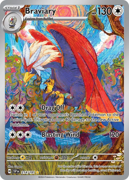 Braviary 214/191 S&V Surging Sparks Illustration Rare Pokemon Card NM