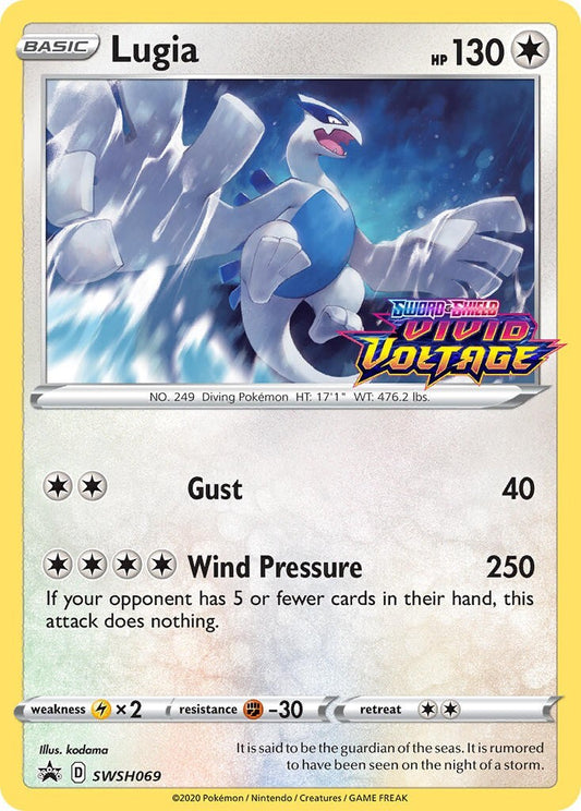 Lugia SWSH069 Vivid Voltage Prerelease Black Star Promo Pokemon Card NM