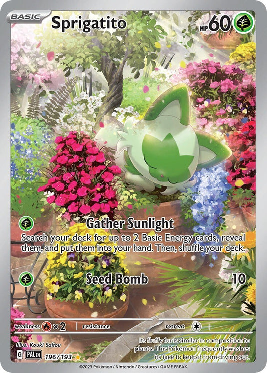 Sprigatito 196/193 S&V Paldea Evolved Illustration Rare Pokemon Card NM