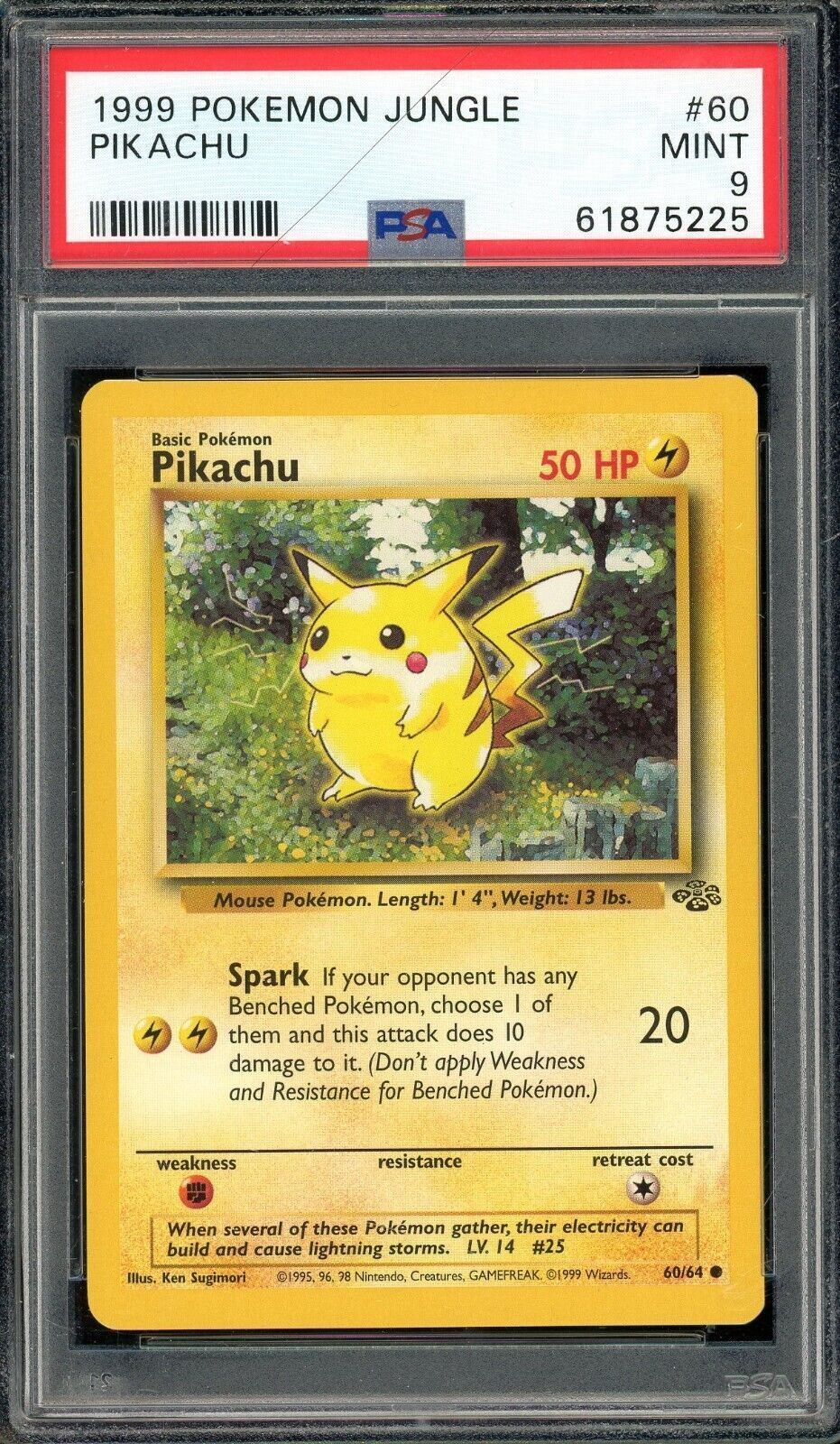 Pikachu 60/64 Jungle Common PSA 9 Pokemon Card 1999