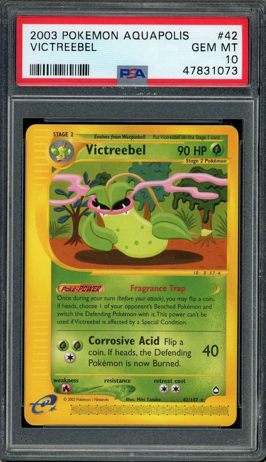 Victreebel 42/147 Non Holo Rare Aquapolis PSA 10 WOTC Pokemon Card