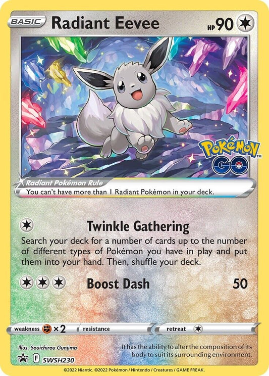 Radiant Eevee SWSH230 Pokemon Go Black Star Promo Pokemon Card Mint/NM