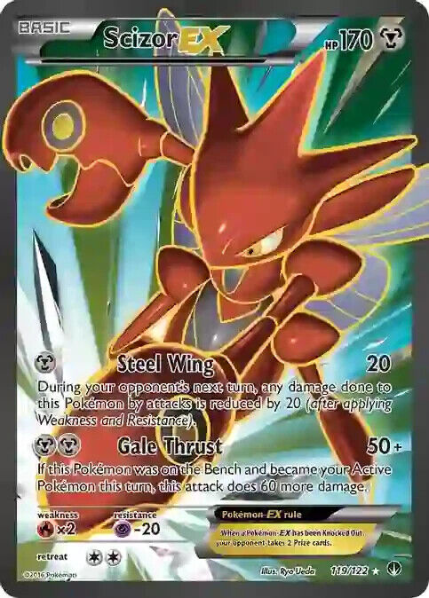 Scizor EX 119/122 XY Breakpoint Full Art Pokemon Card MP