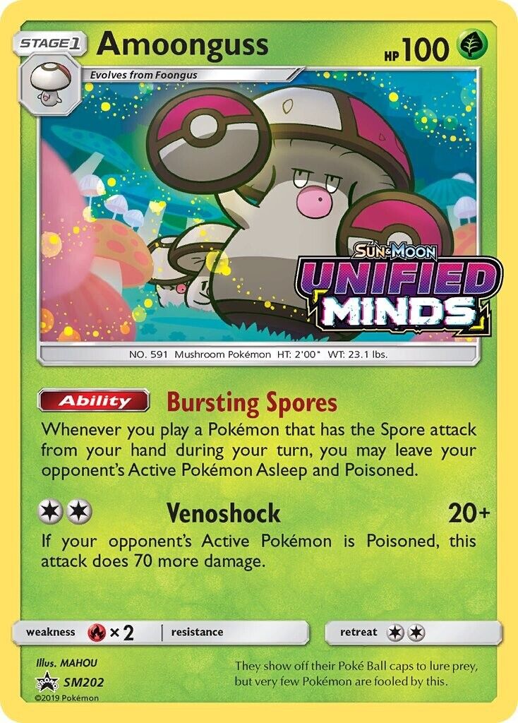 Amoonguss SM202 Holo Unified Minds Prerelease Promo Pokemon Card NM