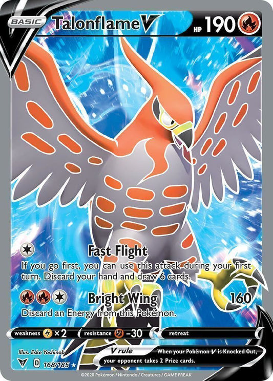 Talonflame V 168/185 Vivid Voltage Full Art Pokemon Card Mint/NM