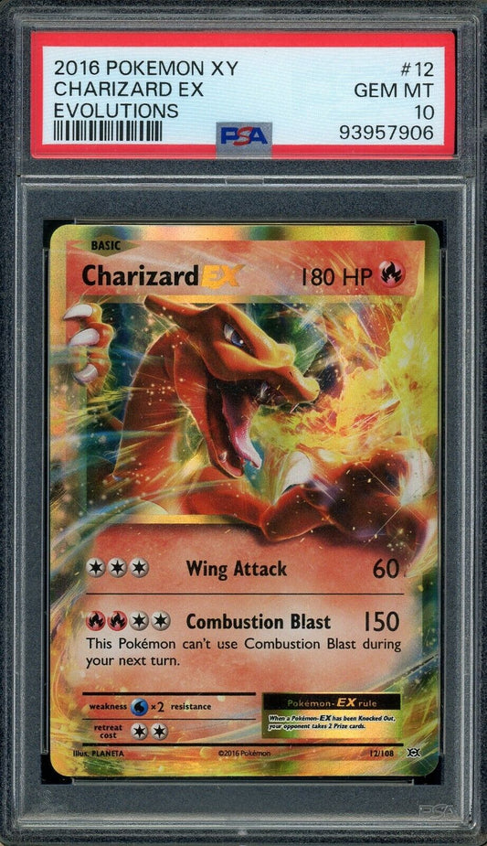 Charizard EX 12/108 XY Evolutions Ultra Rare PSA 10 Pokemon Card