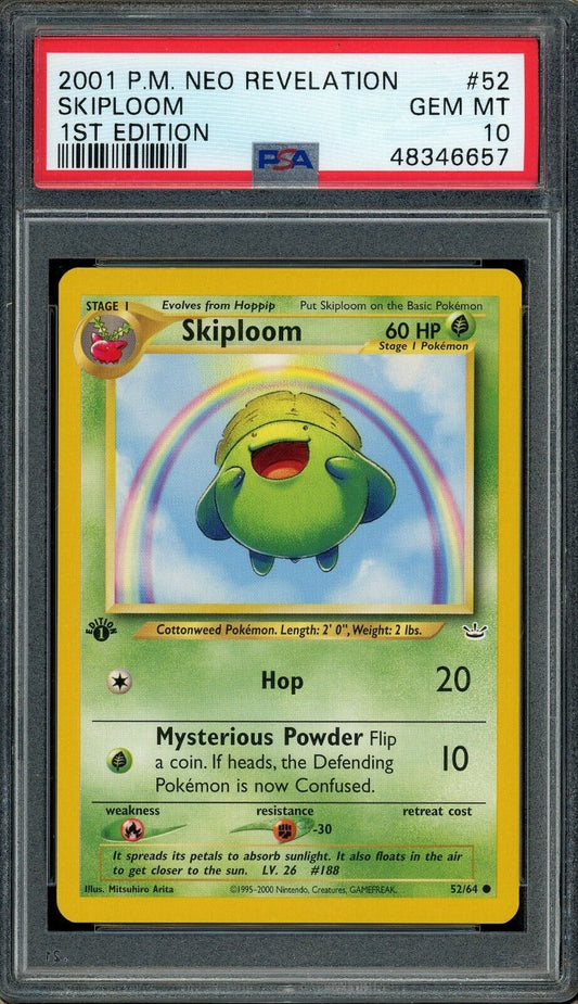 Skiploom 52/64 Neo Revelation 1st Edition PSA 10 Pokemon Card