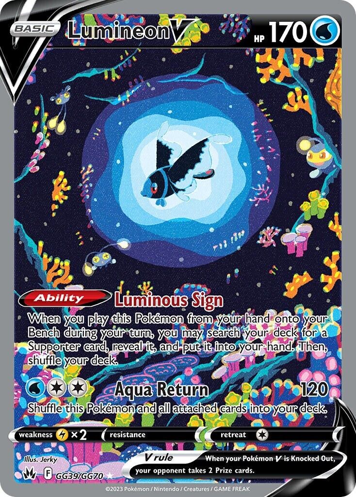 Lumineon V GG39/GG70 Crown Zenith Full Art Galarian Gallery Pokemon Card Mint/NM