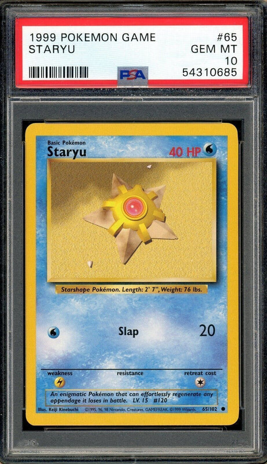 Staryu 65/102 Base Set Common PSA 10 Pokemon Card 1999