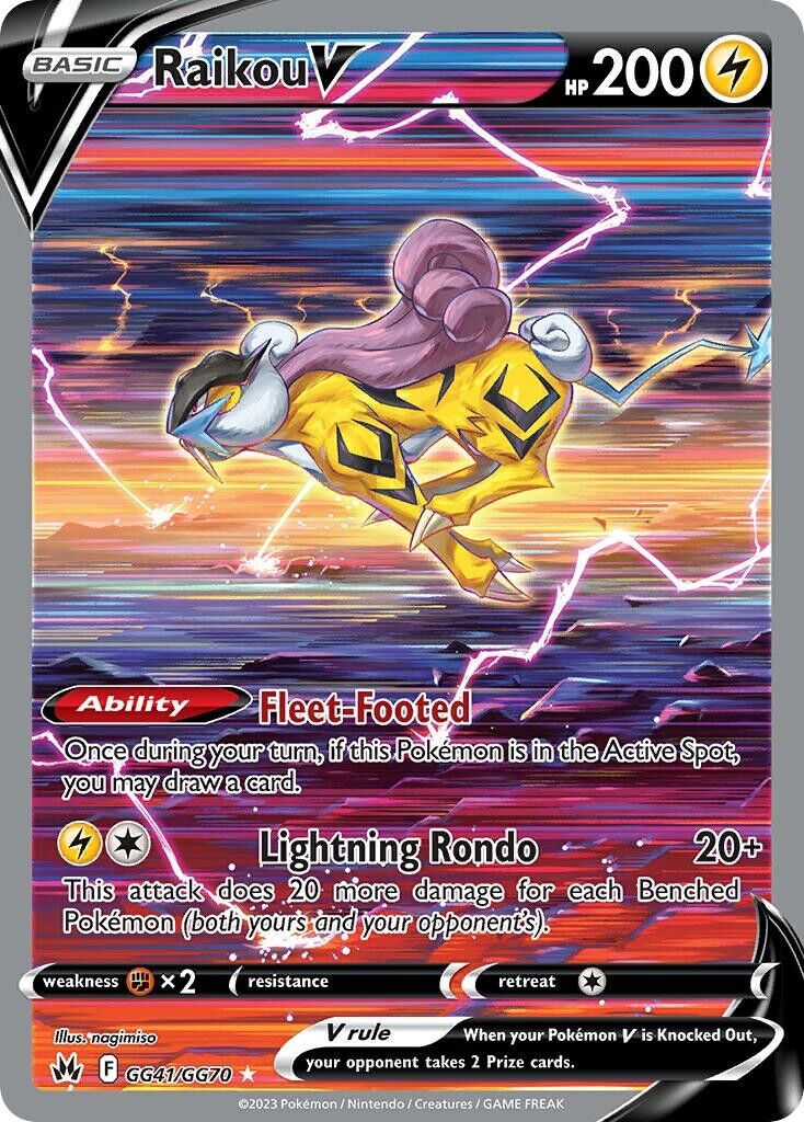 Raikou V GG41/GG70 Crown Zenith Full Art Galarian Gallery Pokemon Card Mint/NM