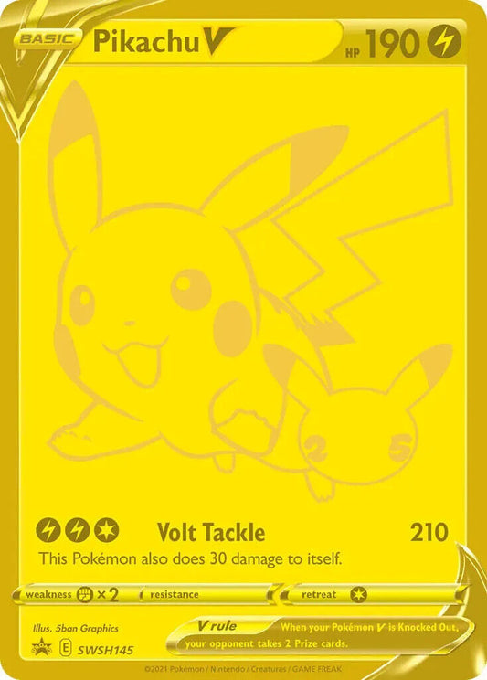 Pikachu V SWSH145 Celebrations UPC Full Art Promo Pokemon Card NM