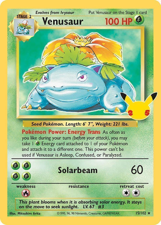 Venusaur 15/102 Celebrations 25th Anniversary Holo Rare Pokemon Card Mint/NM