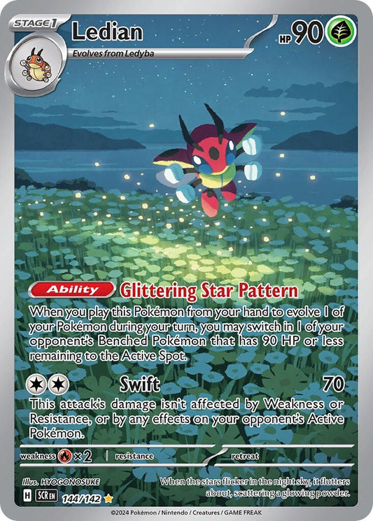 Ledian 144/142 S&V Stellar Crown Illustration Rare Pokemon Card NM