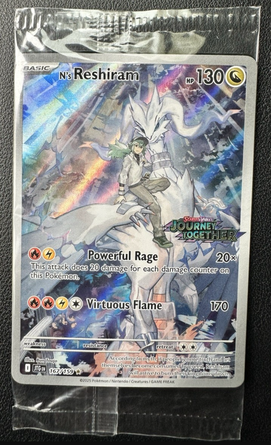 N's Reshiram 167/159 Journey Together Illustration Stamped Sealed Pokemon Card