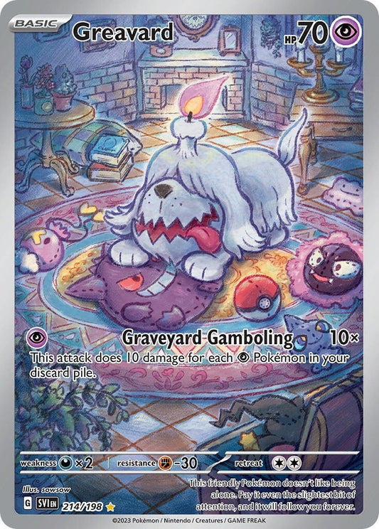 Greavard 214/198 Scarlet & Violet Base Illustration Rare Pokemon Card NM