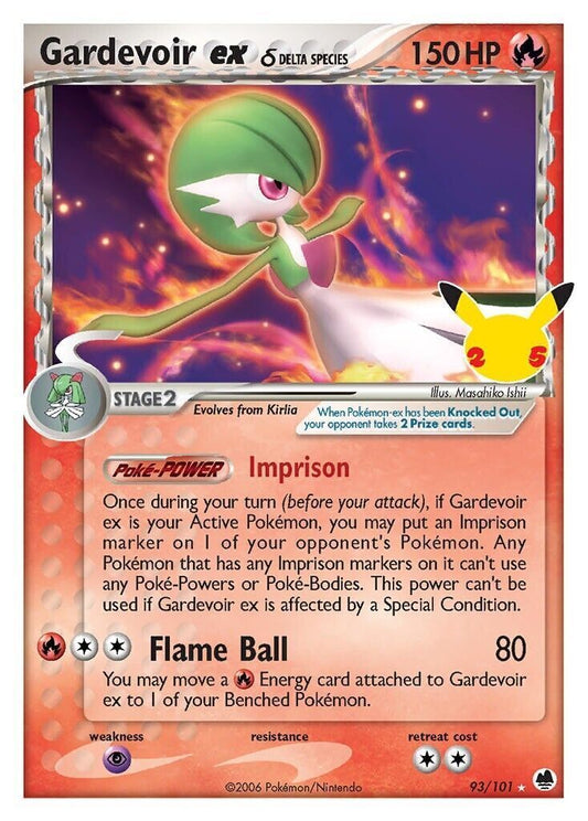 Gardevoir EX 93/101 Celebrations 25th Anniversary Half Art Pokemon Card Mint/NM