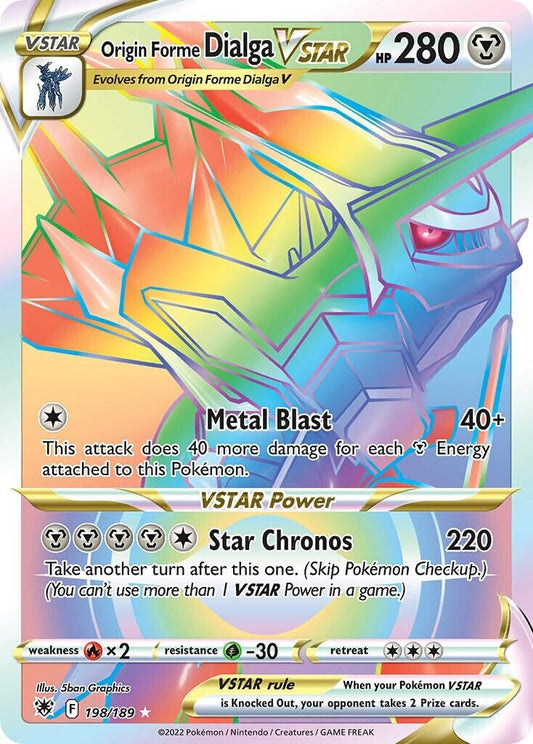 Origin Forme Dialga VSTAR 198/189 Astral Radiance Secret Pokemon Card Mint/NM