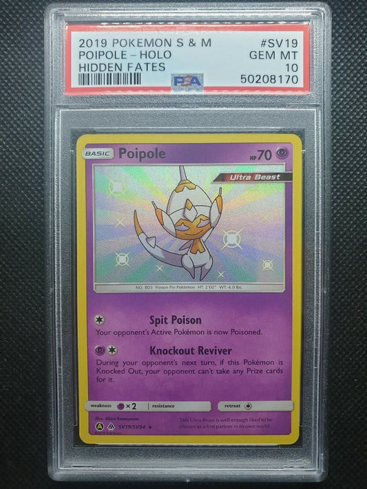 Poipole SV19/SV94 Hidden Fates Shiny Vault Holo Gem Mint PSA 10 Pokemon Card