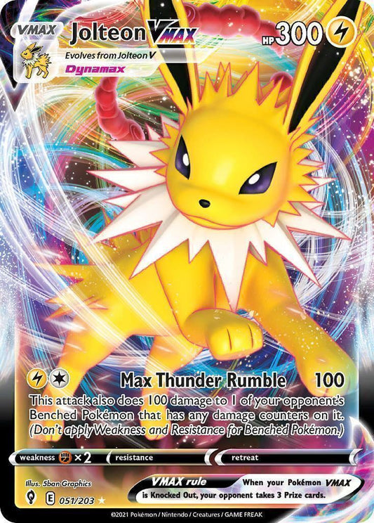 Jolteon VMAX 051/203 Evolving Skies Full Art Pokemon Card Mint/NM Pack Fresh