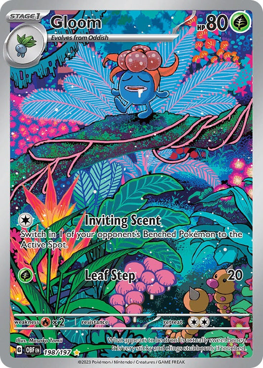 Gloom 198/197 S&V Obsidian Flames Illustration Rare Pokemon Card NM