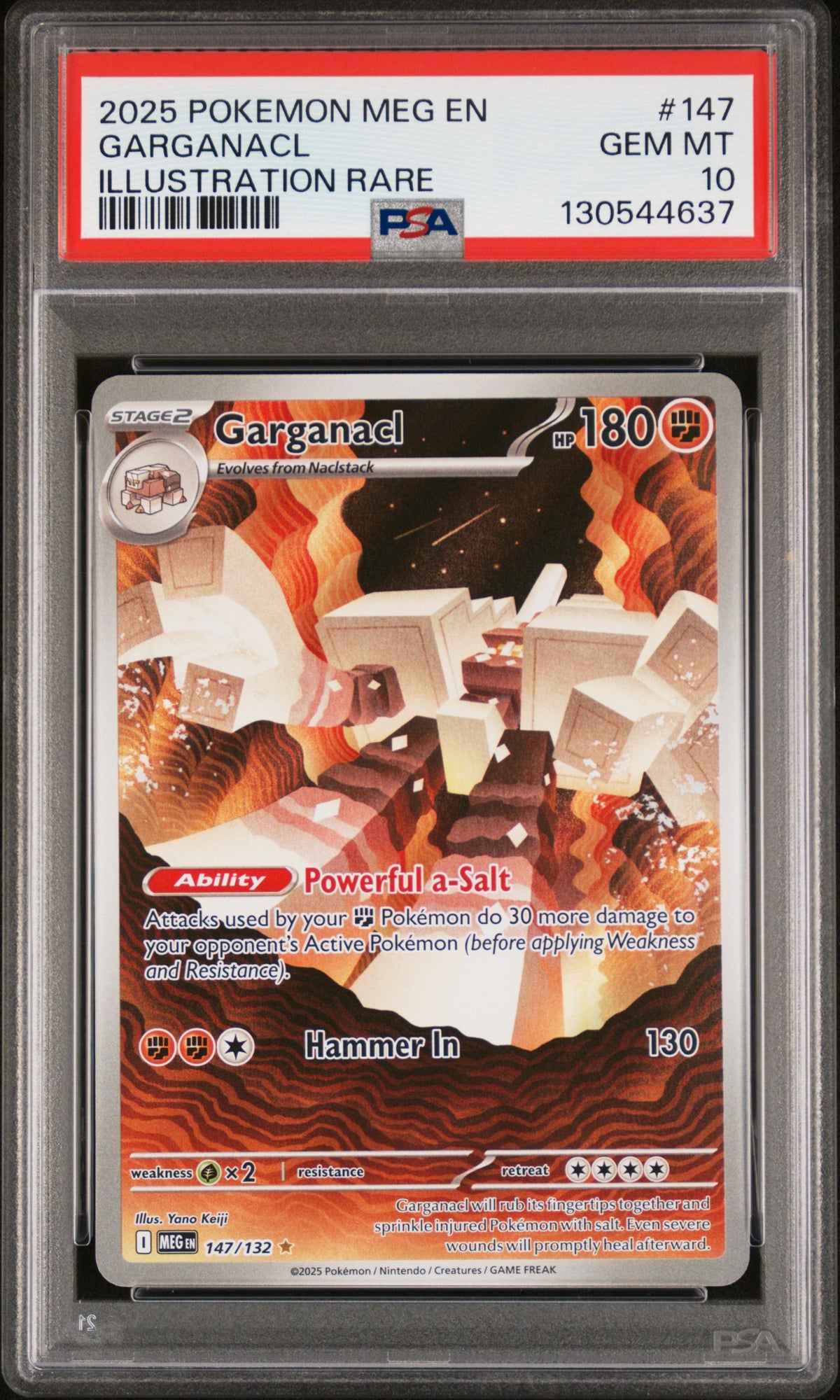 Garganacl 147/132 Mega Evolution Illustration Rare PSA 10 Pokemon Card