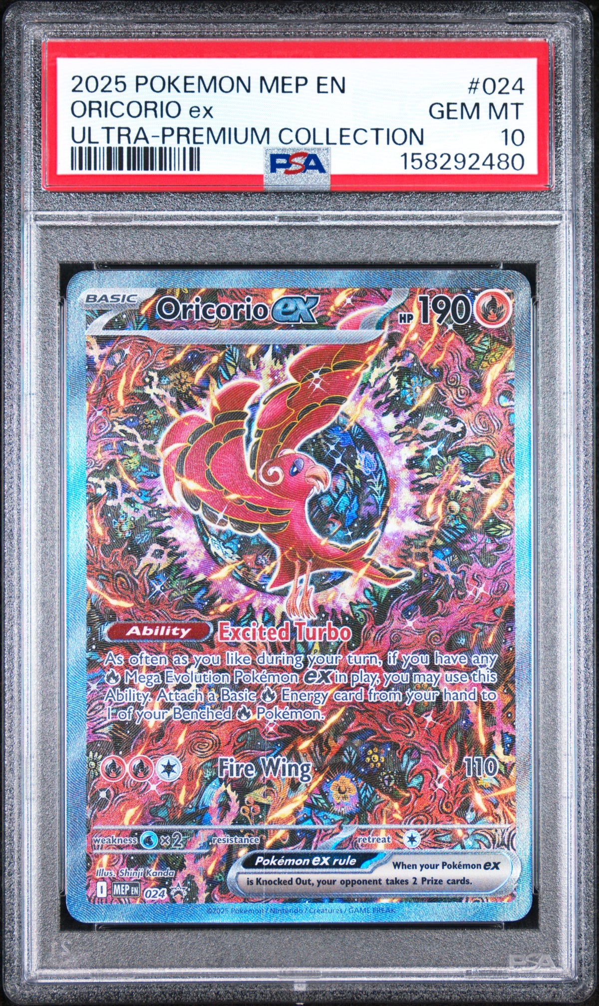 Oricorio ex MEP 024 Black Star Promo PSA 10 Pokemon Card