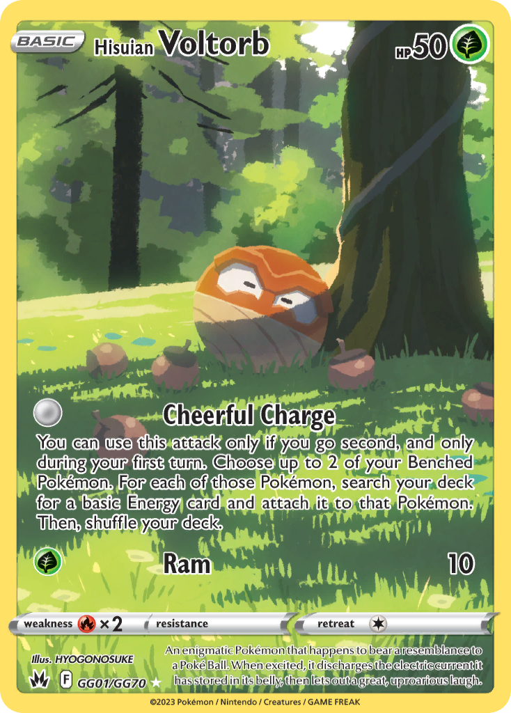 Hisuian Voltorb GG01/GG70 Crown Zenith Galarian Gallery Pokemon Card NM