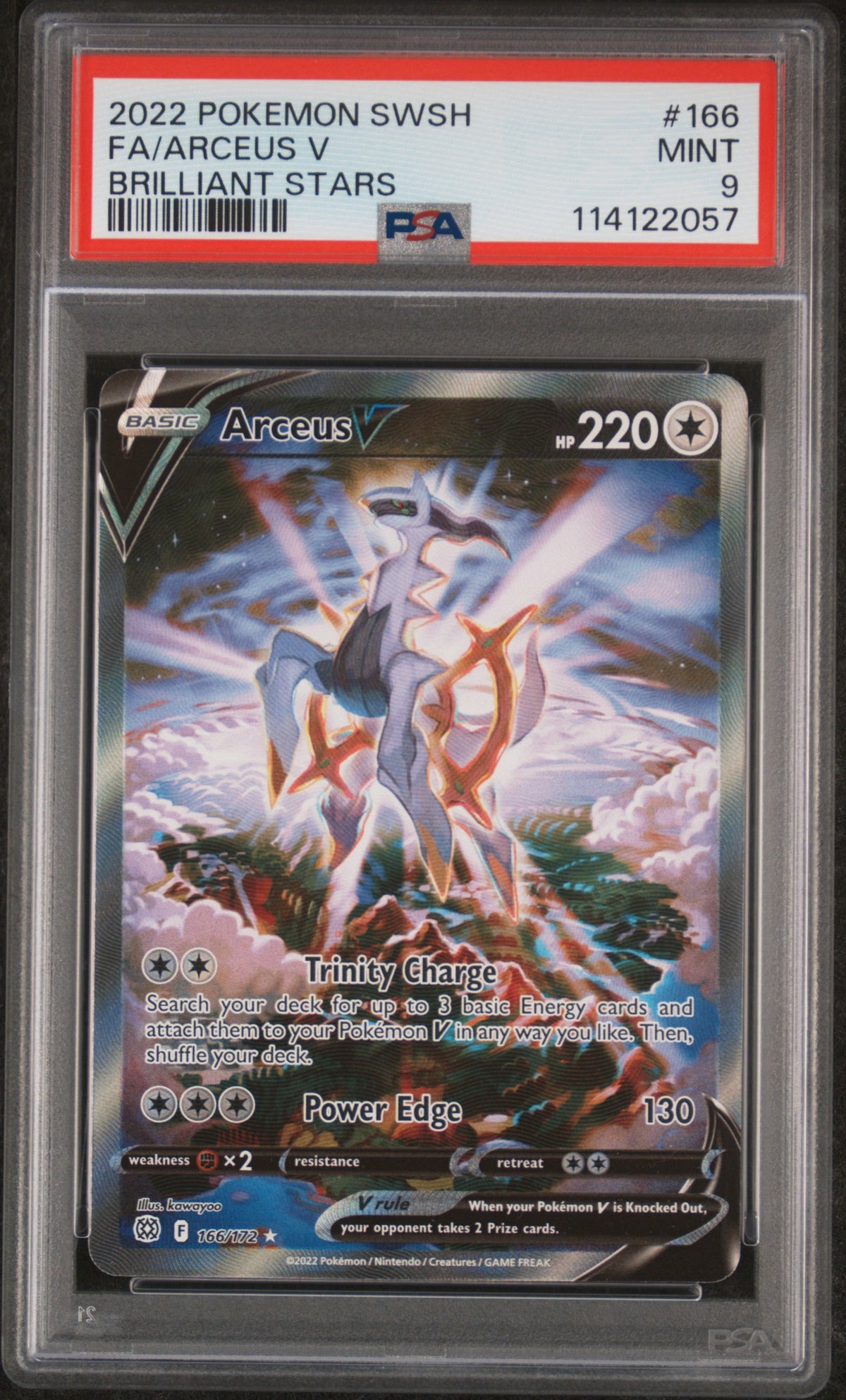 Arceus V 166/172 Brilliant Stars Full Art PSA 9 Pokemon Card