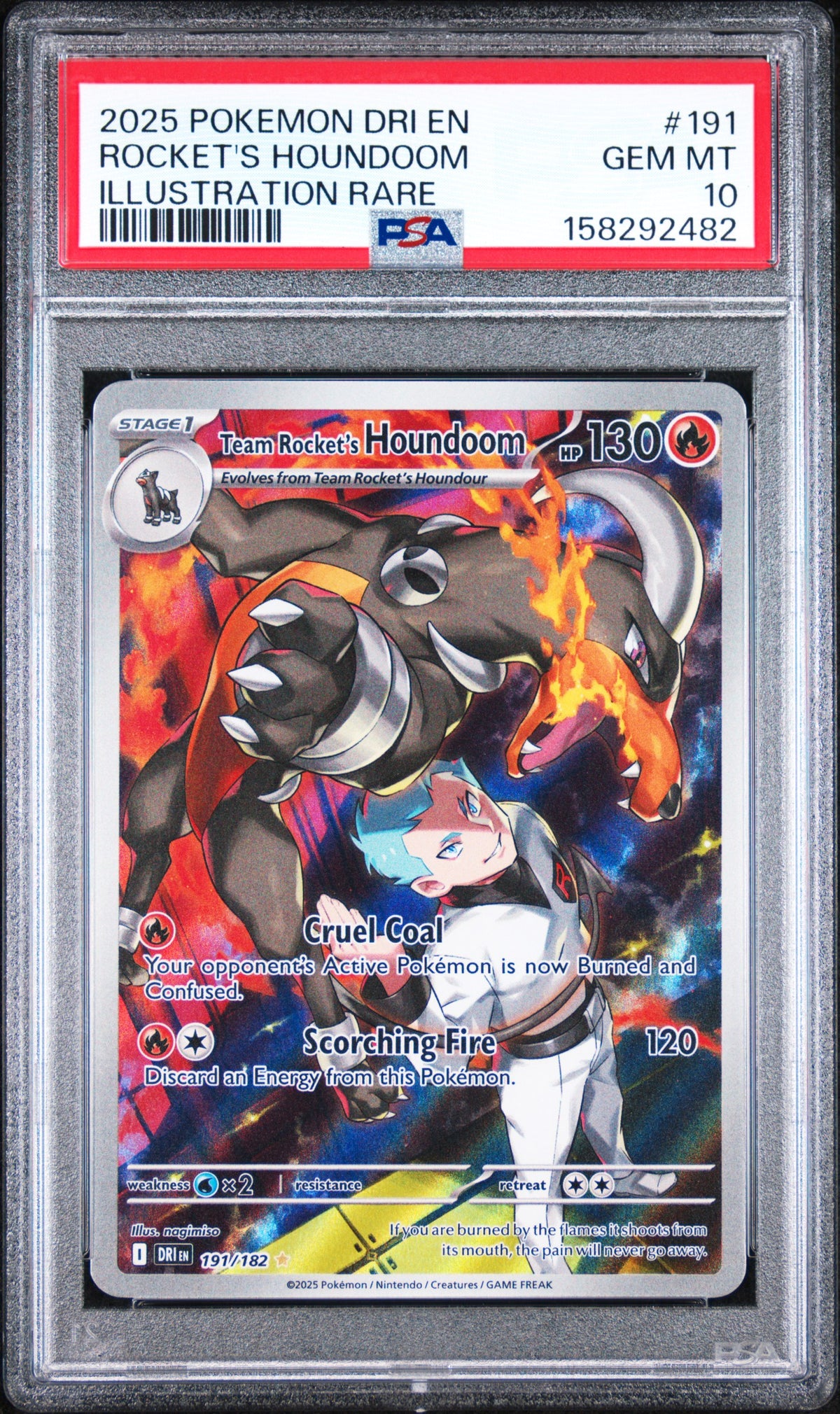 Team Rocket's Houndoom 191/182 Destined Rivals PSA 10 Pokemon Card