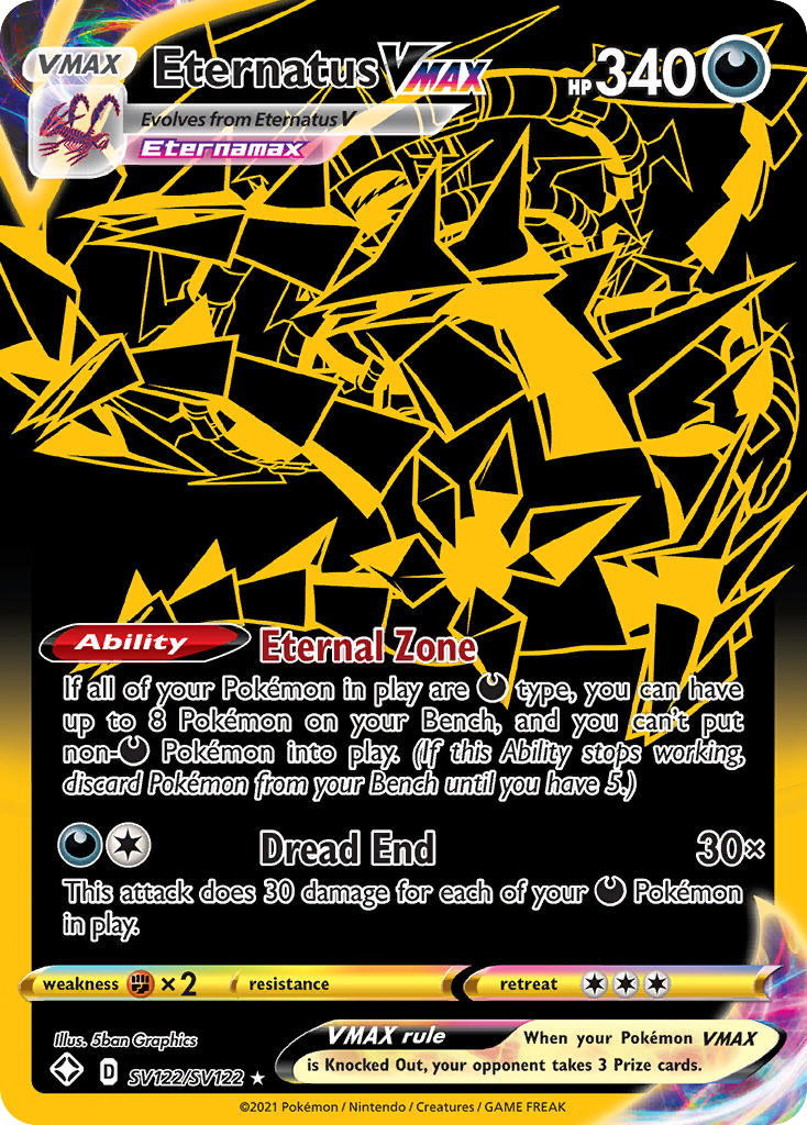 Eternatus VMAX SV122/SV122 Shining Fates Shiny Vault Pokemon Card NM