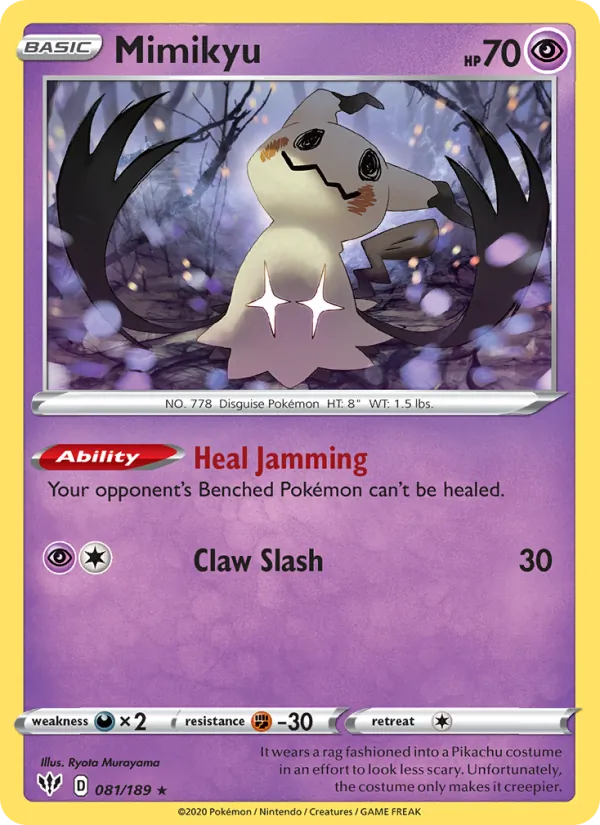 Mimikyu 081/189 Darkness Ablaze Pokemon Card NM