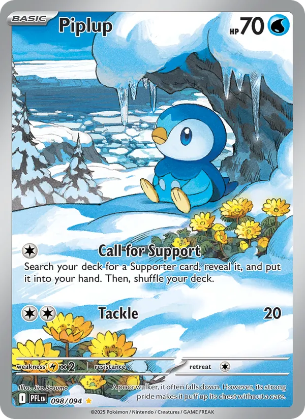 Piplup 098/094 Phantasmal Flames Illustration Rare Pokemon Card NM
