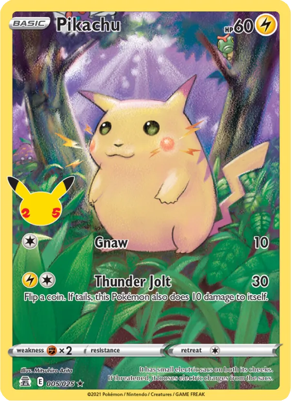 Pikachu 005/025 Celebrations Pokemon Card NM