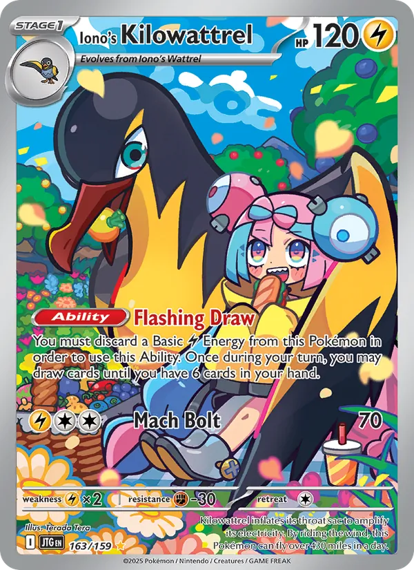 Iono's Kilowattrel 163/159 Journey Together Illustration Rare Pokemon Card NM