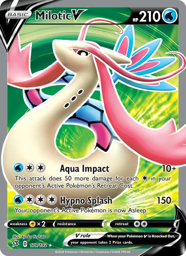 Milotic V 179/192 Rebel Clash Full Art Pokemon Card NM